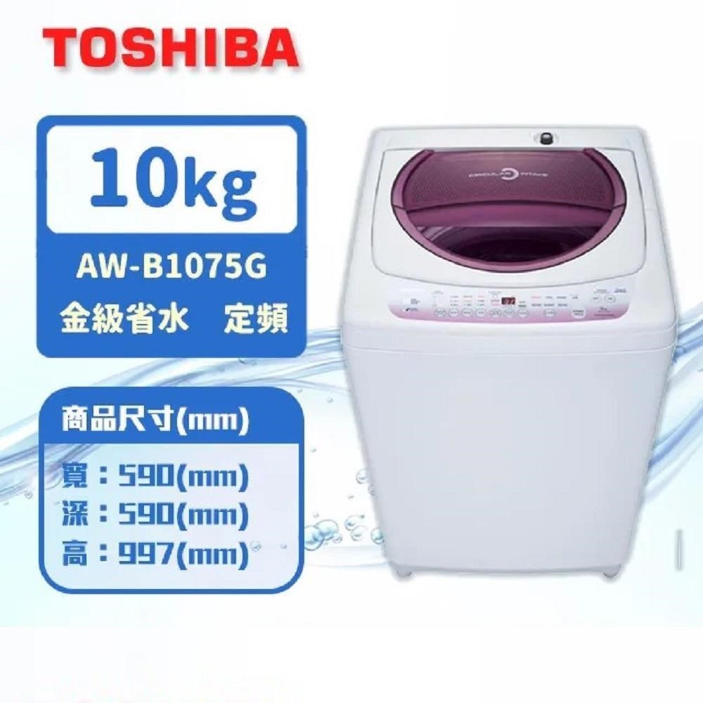 TOSHIBA東芝 10公斤星鑽不鏽鋼槽洗衣機 AW-B1075G(WL)