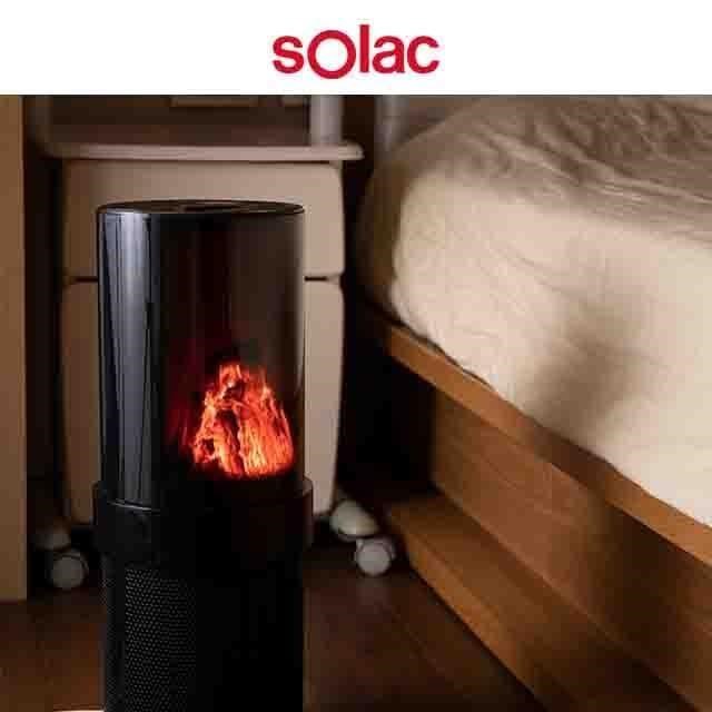 SOLAC 3D復古壁爐陶瓷電暖器 黑 / SNP-A05B /