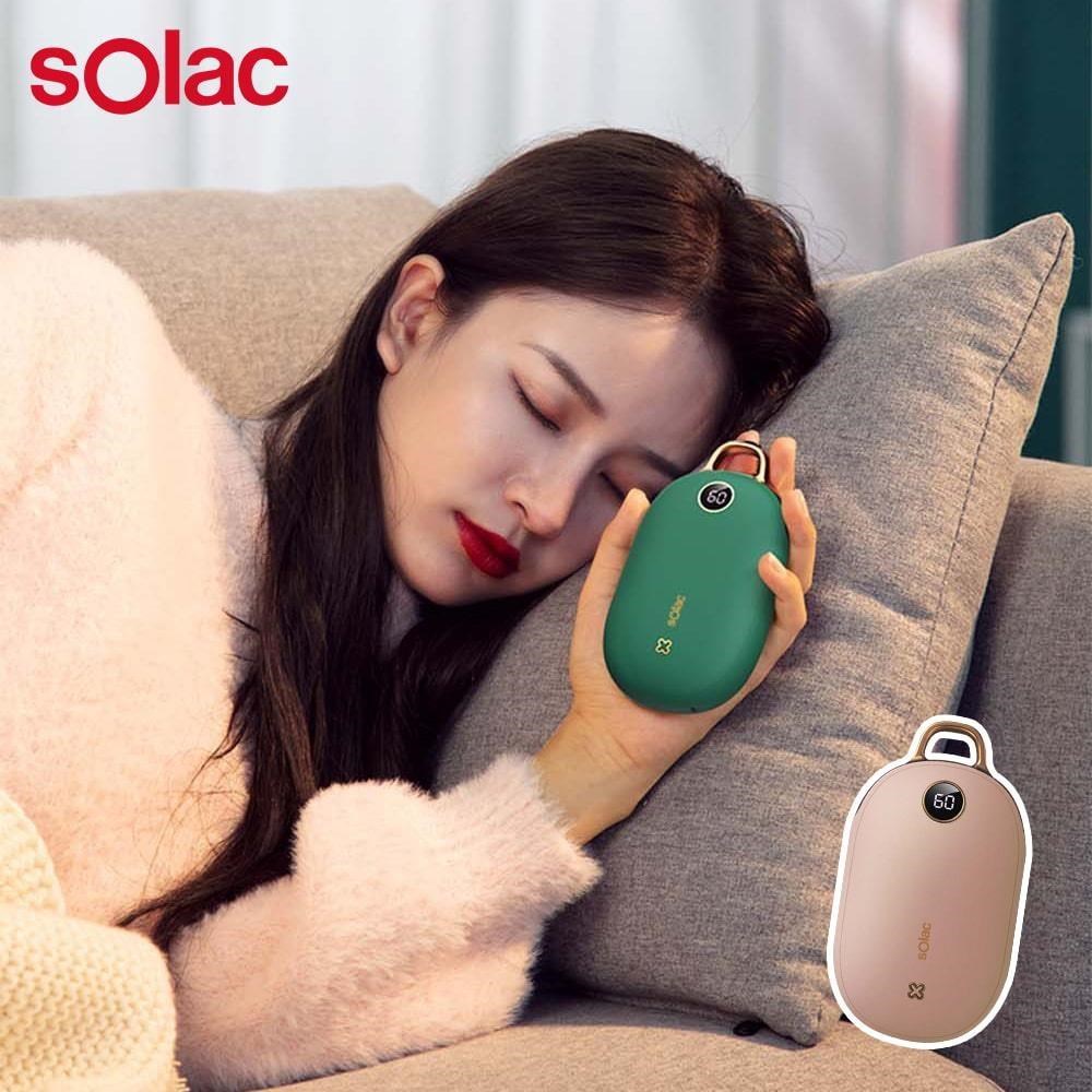 【兩入優惠】 Solac 充電式暖暖包兩入組 綠 粉 / SJL-C02 /