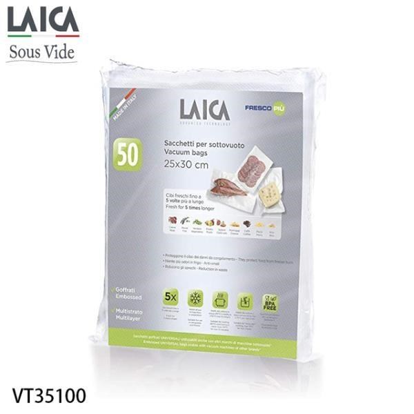 【LAICA 萊卡】網紋式真空包裝袋 袋式25x30cm(50入) VT35100