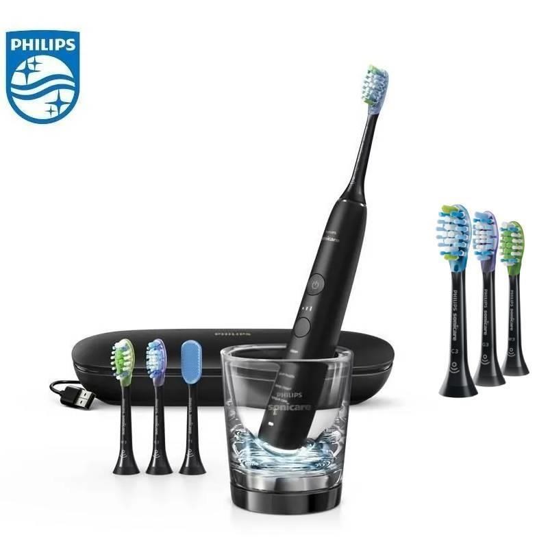 【飛利浦 PHILIPS】鑽石靚白智慧音波震動牙刷(HX9924/12)黑+智臻綜合刷頭3入