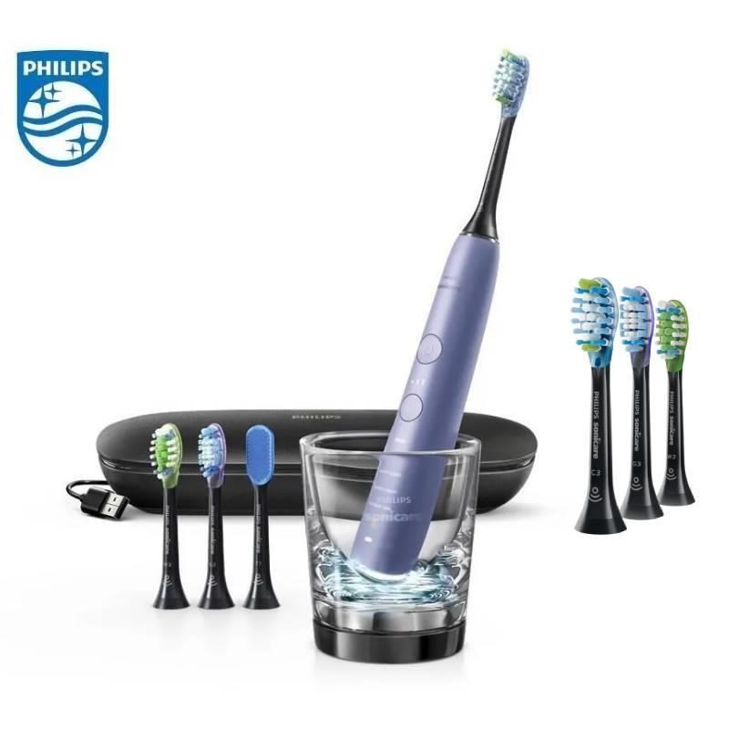 【飛利浦 PHILIPS】鑽石靚白智慧音波震動牙刷(HX9924/42)銀+智臻綜合刷頭3入