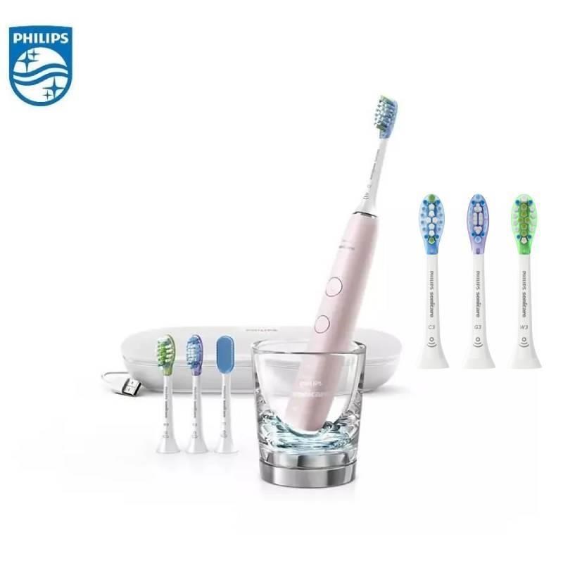 PHILIPS 飛利浦 鑽石靚白智能音波震動牙刷(HX9924/22)粉+智臻綜合刷頭3入