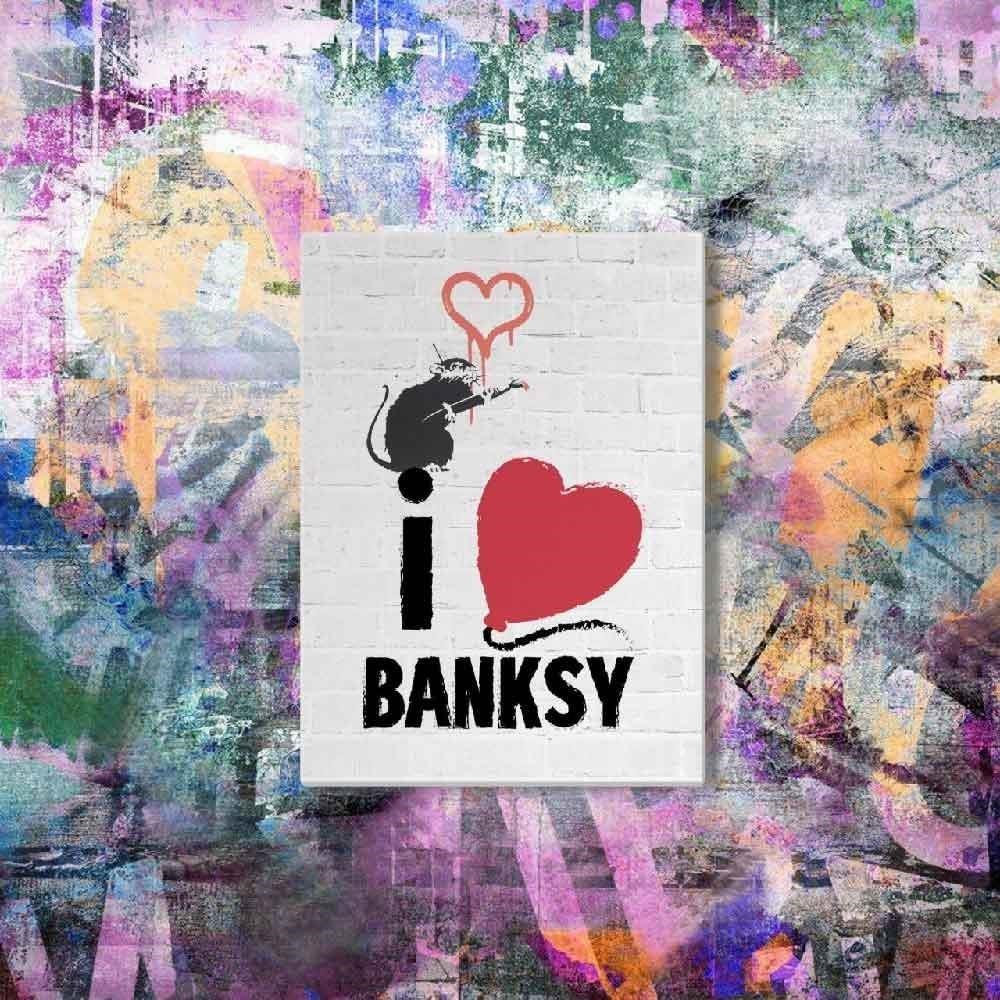 VisualSonic 【南紡購物中心】 【EPOCHSIA夏潮 x 英國 Banksy】藍牙畫布音箱聯名款 Love Rat-愛與老鼠-直式