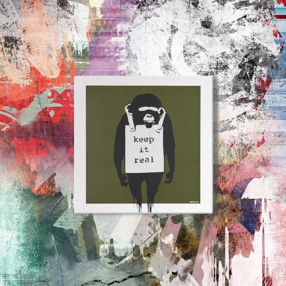 VisualSonic 【南紡購物中心】 【EPOCHSIA夏潮 x 英國 Banksy】藍牙畫布音箱聯名款 Keep It Real-始終如一