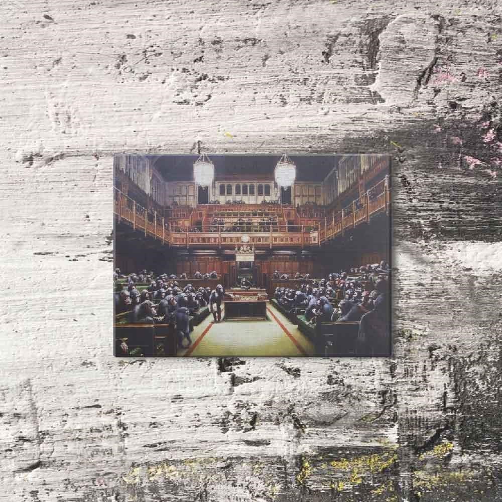 【EPOCHSIA夏潮x英國Banksy】藍牙畫布音箱聯名款Devolved Parliament猴子國會-橫式