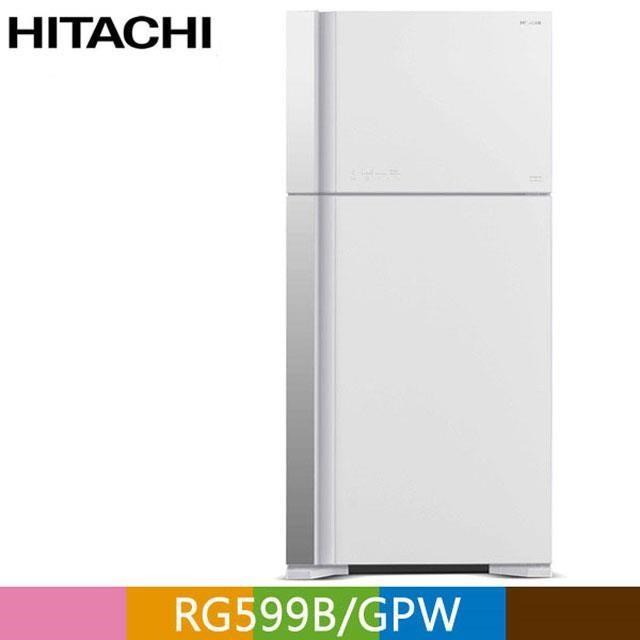 HITACHI 日立 570公升變頻琉璃面板雙門冰箱RG599B 琉璃白(GPW)