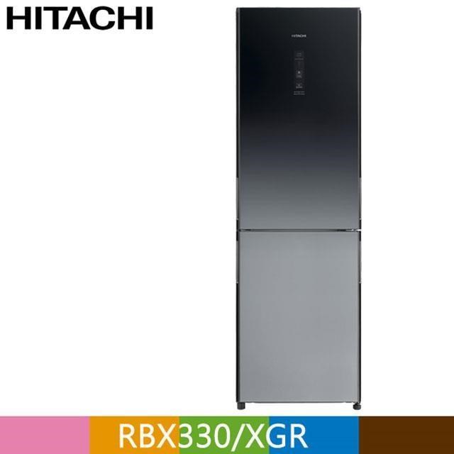 HITACHI 日立 313公升變頻琉璃兩門冰箱RBX330漸層琉璃黑(XGR)