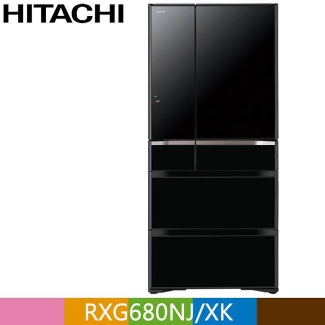 HITACHI 日立 676公升日本原裝變頻六門冰箱RXG680NJ 琉璃黑(XK)
