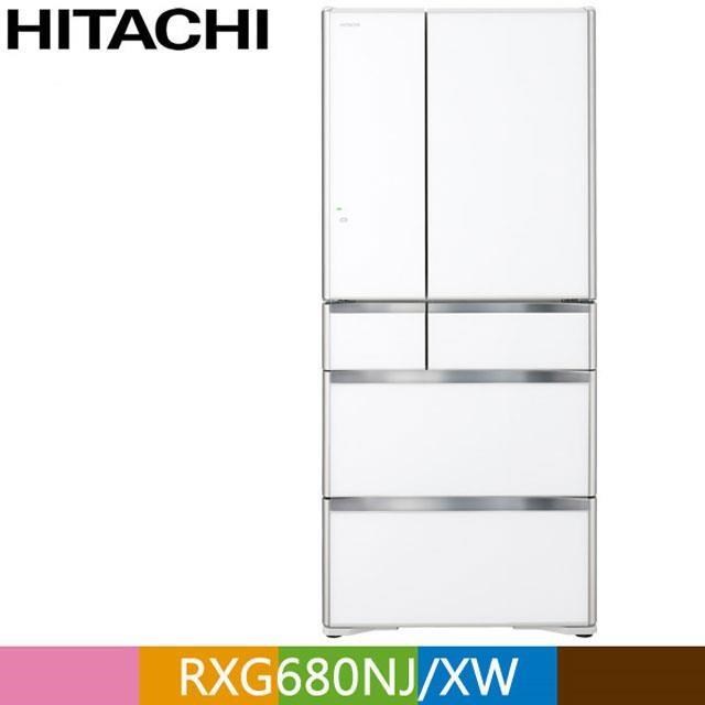 HITACHI 日立 676公升日本原裝變頻六門冰箱RXG680NJ 琉璃白(XW)