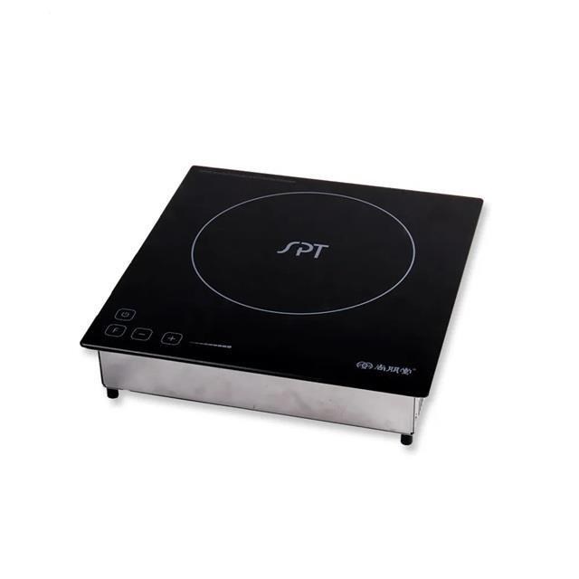 尚朋堂 SR-150T 電磁爐，臺灣原廠生產，黑色系時尚設計，重量僅2.5KG輕巧易攜。支援110V/220V雙電壓、60Hz頻率，消耗功率1200W以上，提供強勁加熱效能。配件包含說明書，電源線長1.2M，享有1年保固。適合現代廚房家用，安全取代傳統瓦斯爐，高效節能IH烹飪首選。