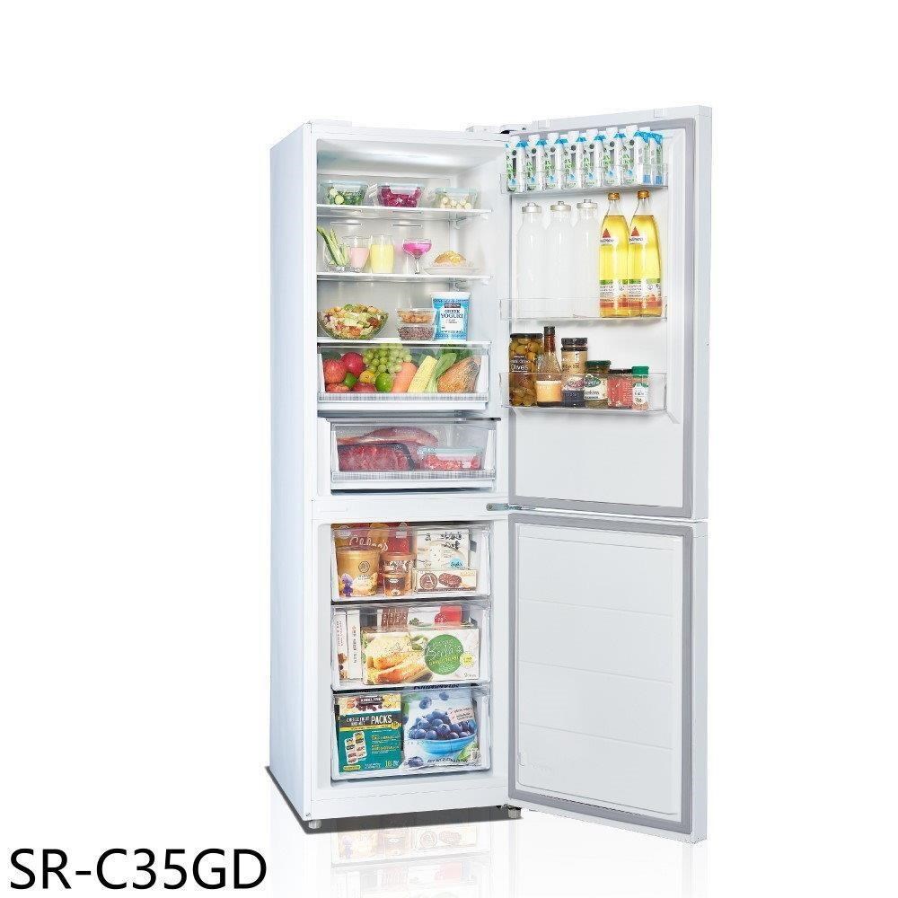 聲寶【SR-C35GD】350公升雙門變頻玻璃冰箱