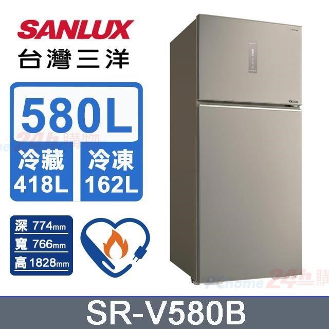 【SANLUX 臺灣三洋】580L《變頻-雙門》電冰箱SR-V580B