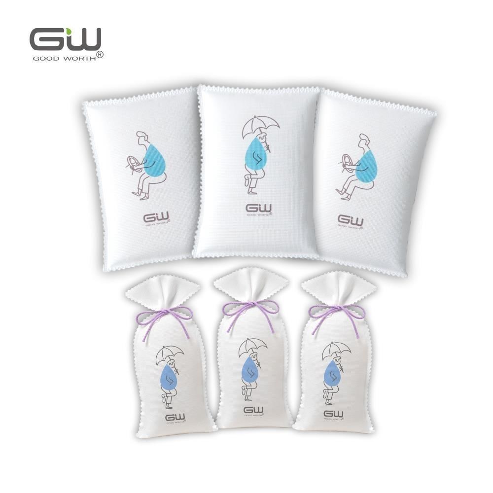【GW水玻璃】環保除濕袋6件組 圖案隨機(225G+280G各3個)
