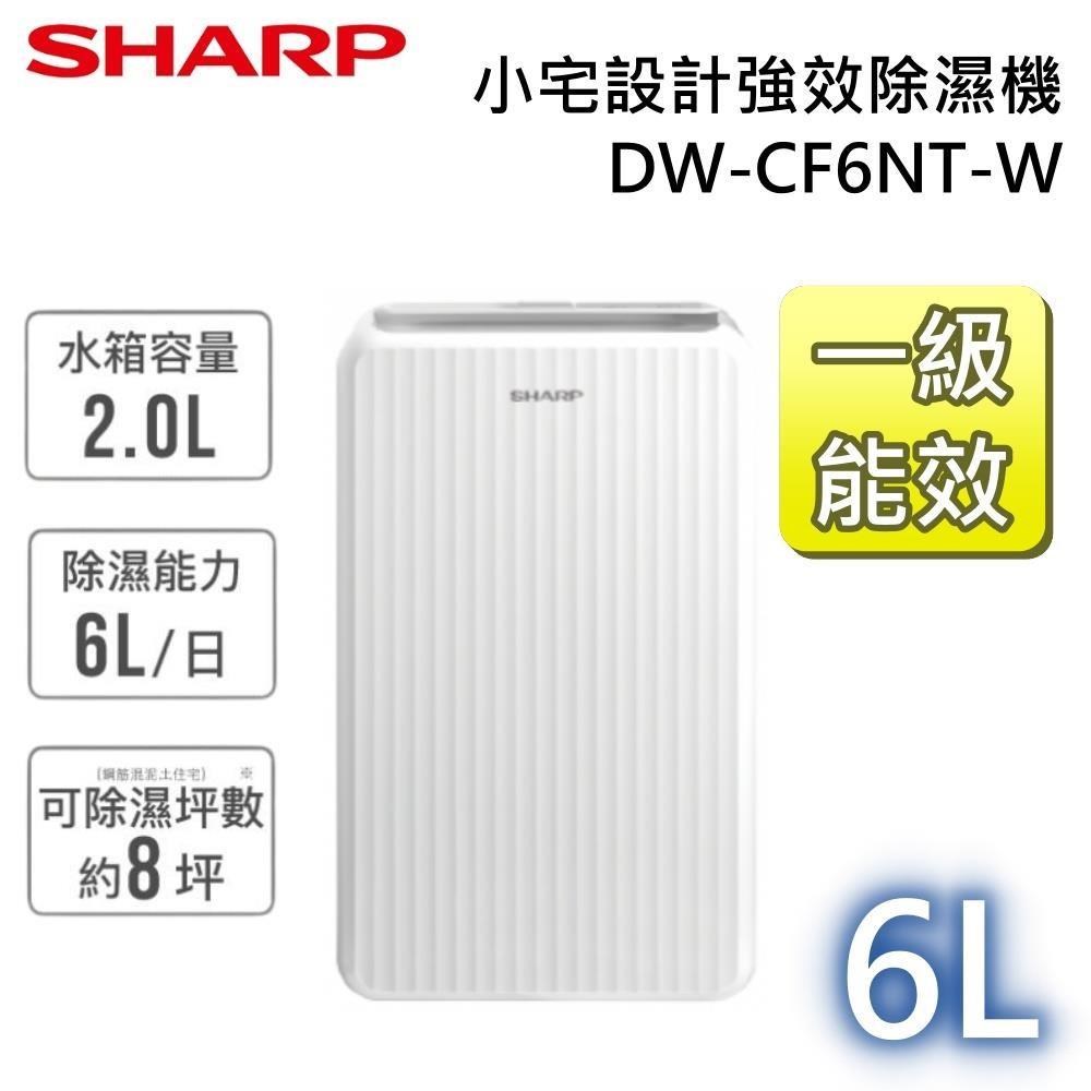 SHARP夏普 DW-CF6NT-W SHARP 夏普 DW-CF6NT-W 負離子空氣清淨機,採用先進負離子技術,風量達 500CFM 以上(0.169 cmm ↑),具備一級能效能源標章與抗菌功能,有效淨化空氣、抑制細菌,提供健康居家環境,享 3 年完整保固,適閤家庭與辦公室使用,提升生活品質的理想選擇。