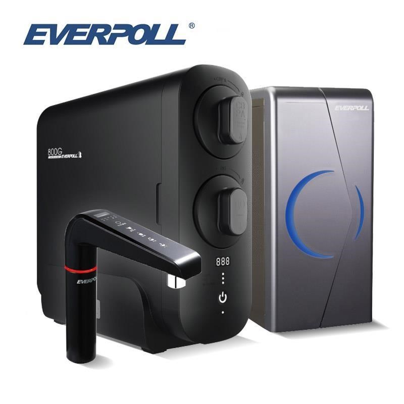 【EVERPOLL】直出RO淨水器 RO-800G 搭配EVB-298-E 廚下型雙溫UV觸控飲水機