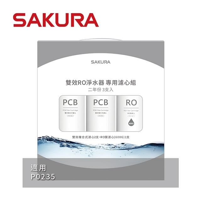 SAKURA 櫻花 雙效RO淨水器專用濾心5支入(P0235二年份) F2196