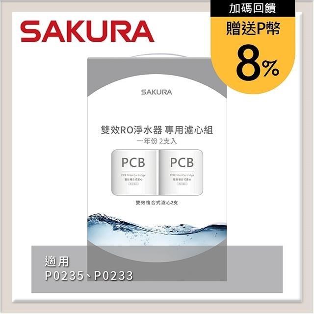 SAKURA櫻花 雙效RO淨水器專用濾心2支入(一年份) F2192
