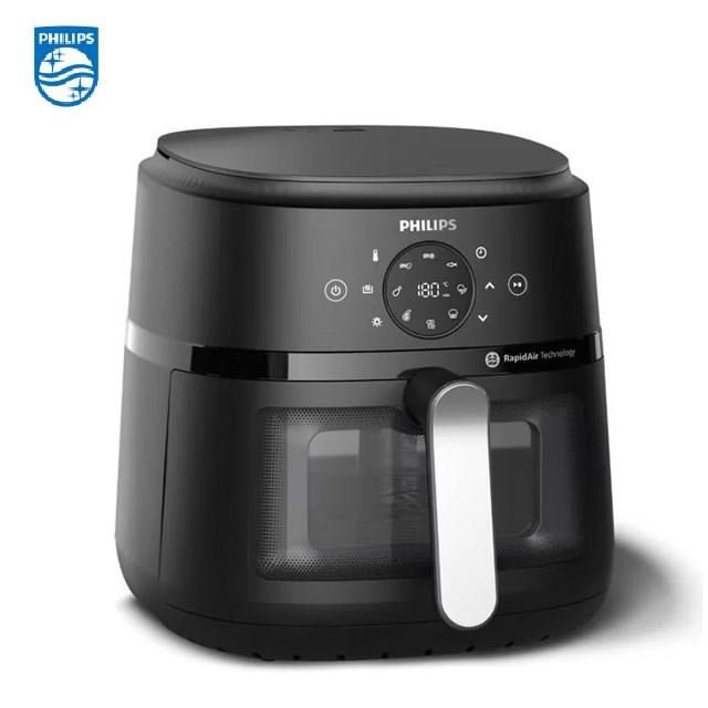 【飛利浦 PHILIPS】透視海星氣炸鍋6.2L 黑色 (NA231/00)