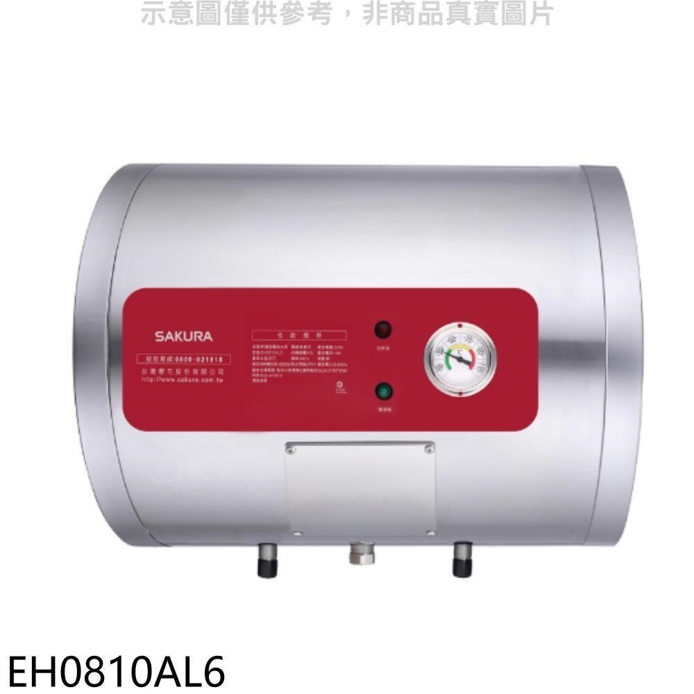 櫻花【EH0810AL6】8加侖臥式橫掛式6KW電熱水器