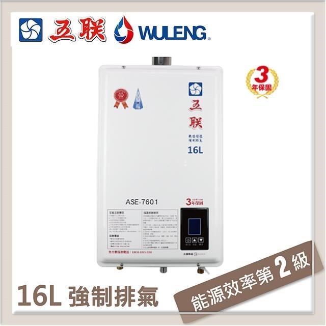 五聯 【南紡購物中心】  16L 智能恆溫強制排氣型熱水器 ASE-7601(NG1/FE式)
