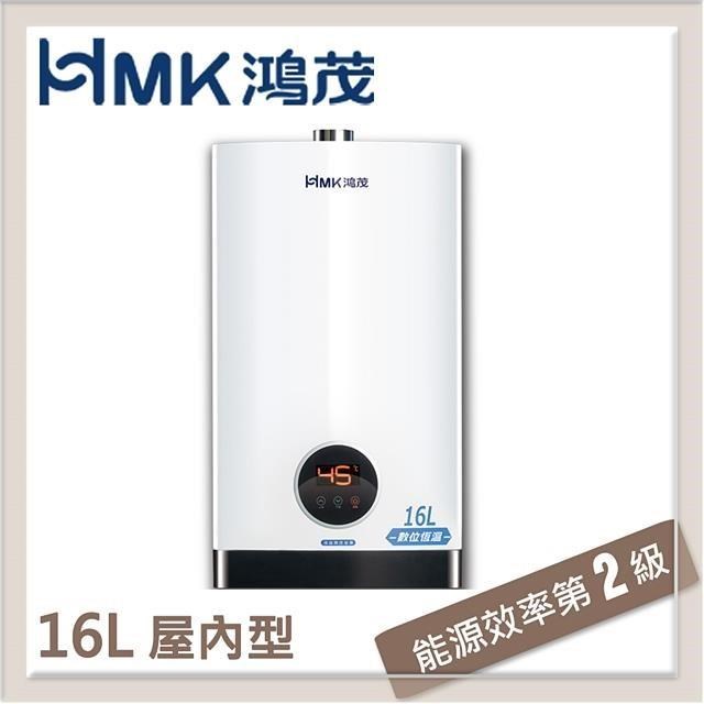 HMK鴻茂 16L 智慧恆溫強制排氣型瓦斯熱水器 H-1601-LPG-FE式