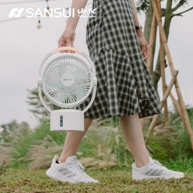 【SANSUI 山水】9吋美型移動智慧驅蚊循環充電式風扇 (SDF-0915)