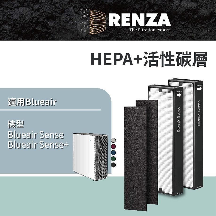 RENZA濾網 適配Blueair Sense Sense+ SmokeStop 高效微粒HEPA活性碳片 濾芯 耗材