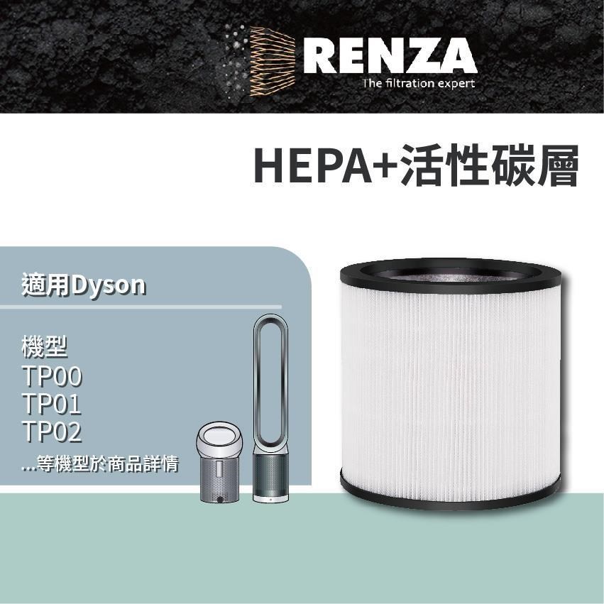 RENZA濾網 適用Dyson TP00 TP01 TP02 TP03 AM11 BP01 HEPA活性碳濾芯 空氣清净機耗材