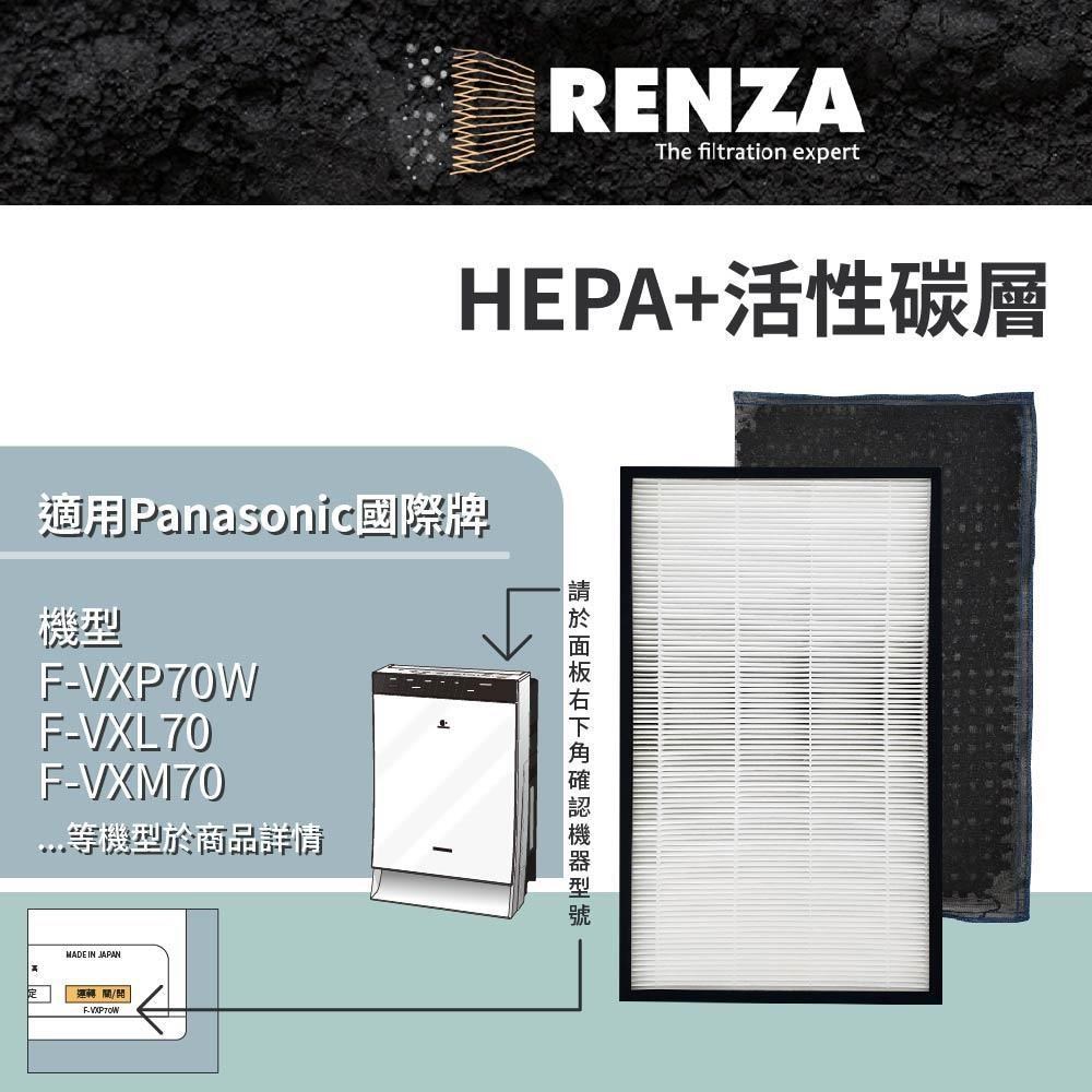 RENZA濾網 適用Panasonic國際牌 F-VXP70W F-VXL70 F-VXM70 HEPA活性碳 濾芯