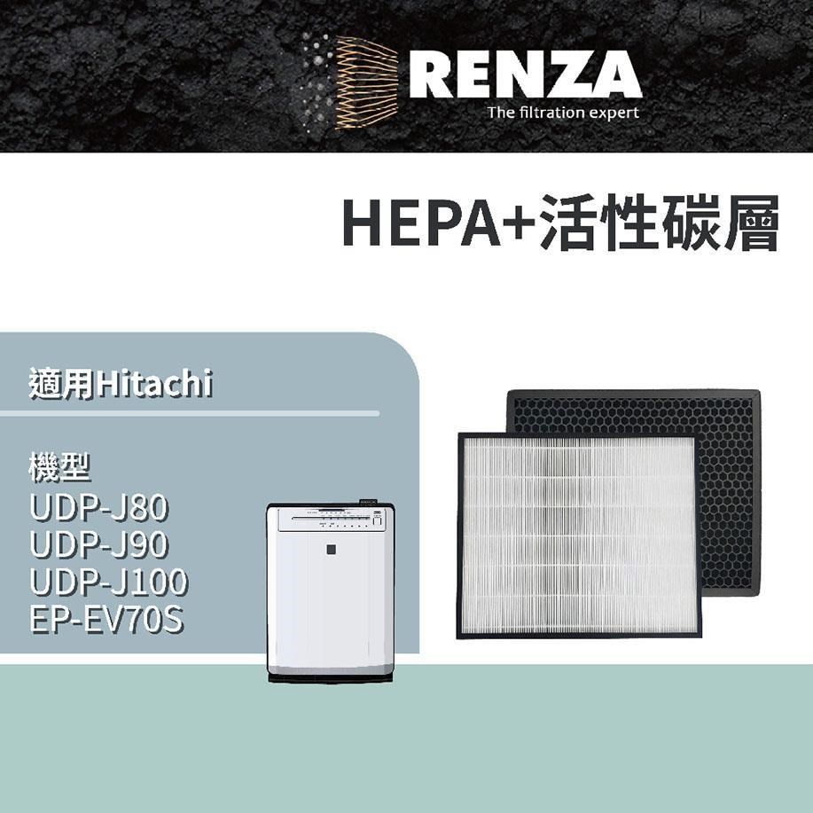 RENZA濾網 適用Hitachi日立UDP-J80 J90 J100 EPF DV1000 空氣清淨機 濾芯