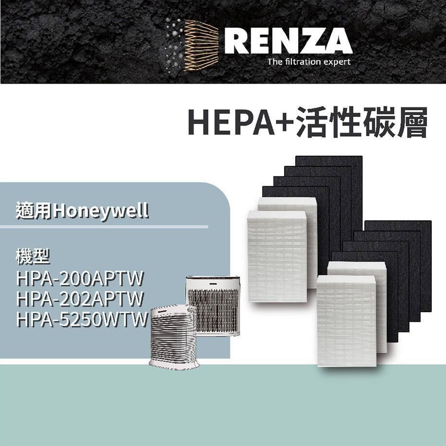 RENZA 【南紡購物中心】 濾網 適用Honeywell HPA-200APTW HPA202APTW R1 APP1 濾心 兩年份超值裝