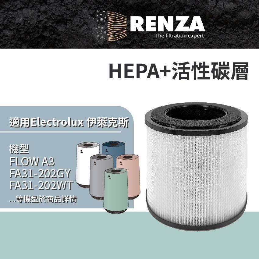 RENZA濾網 適用Electrolux伊萊克斯 Flow A3 FA31-202 EFFCLN2 HEPA 活性碳