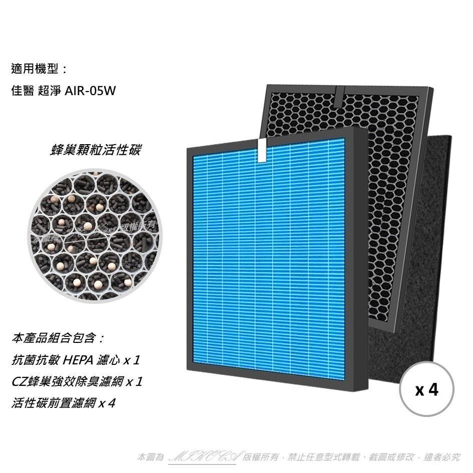 【米歐】抗菌抗敏 適用 佳醫 超淨 AIR-05W 第1~4層 HEPA-05 CO-05