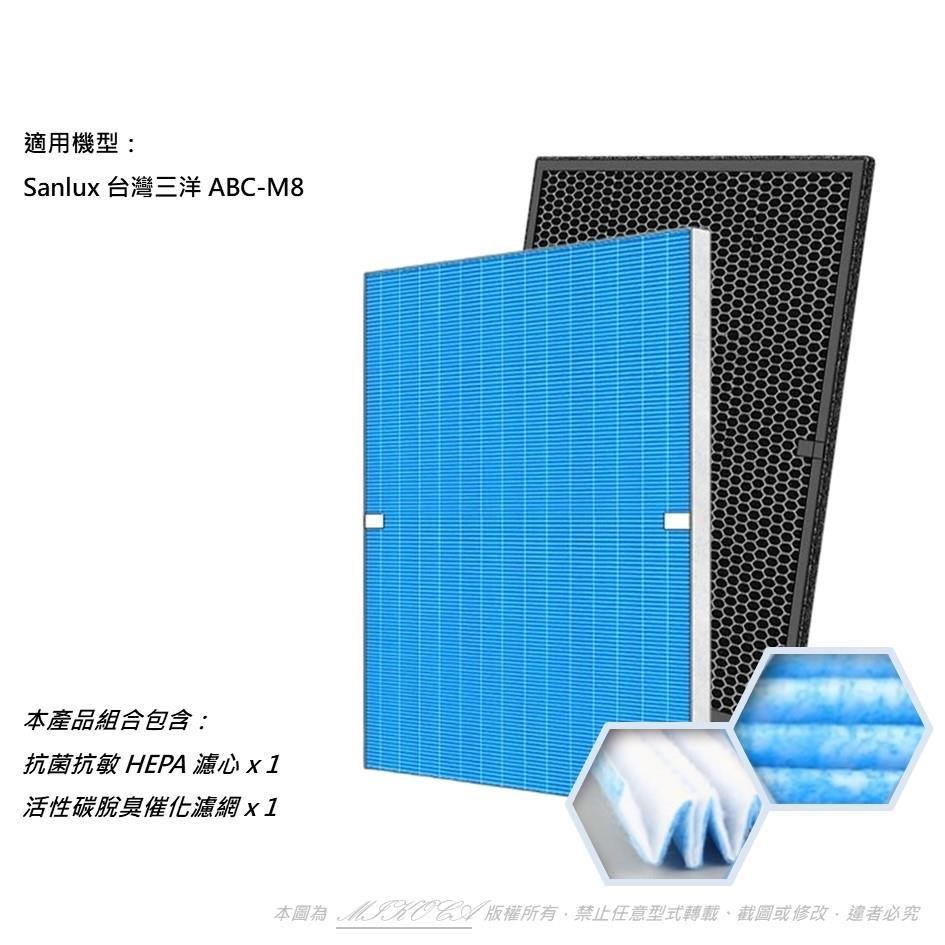 【米歐】抗菌抗敏 適用 Sanlux 臺灣三洋 ABC-M8 ABCM8 空氣清淨機 CAFT-M8HC