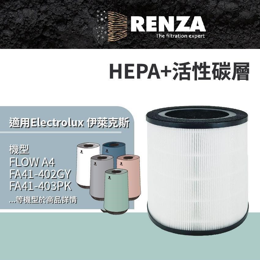 RENZA濾網 適用Electrolux伊萊克斯FLOW A4空氣清淨機 FA41-403 替代EFFCLN4