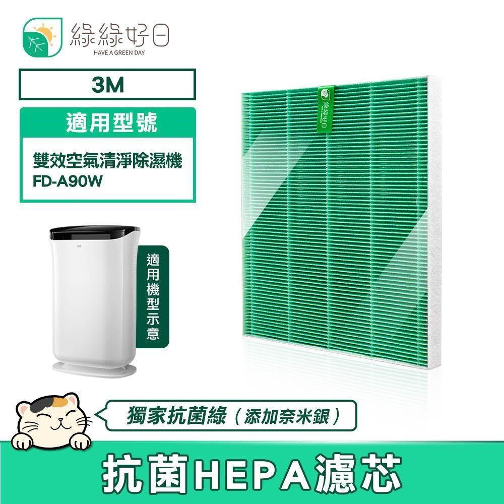 綠綠好日 適用 3M FD-A90W FDA90W FD-A90RF HEPA抗菌濾網