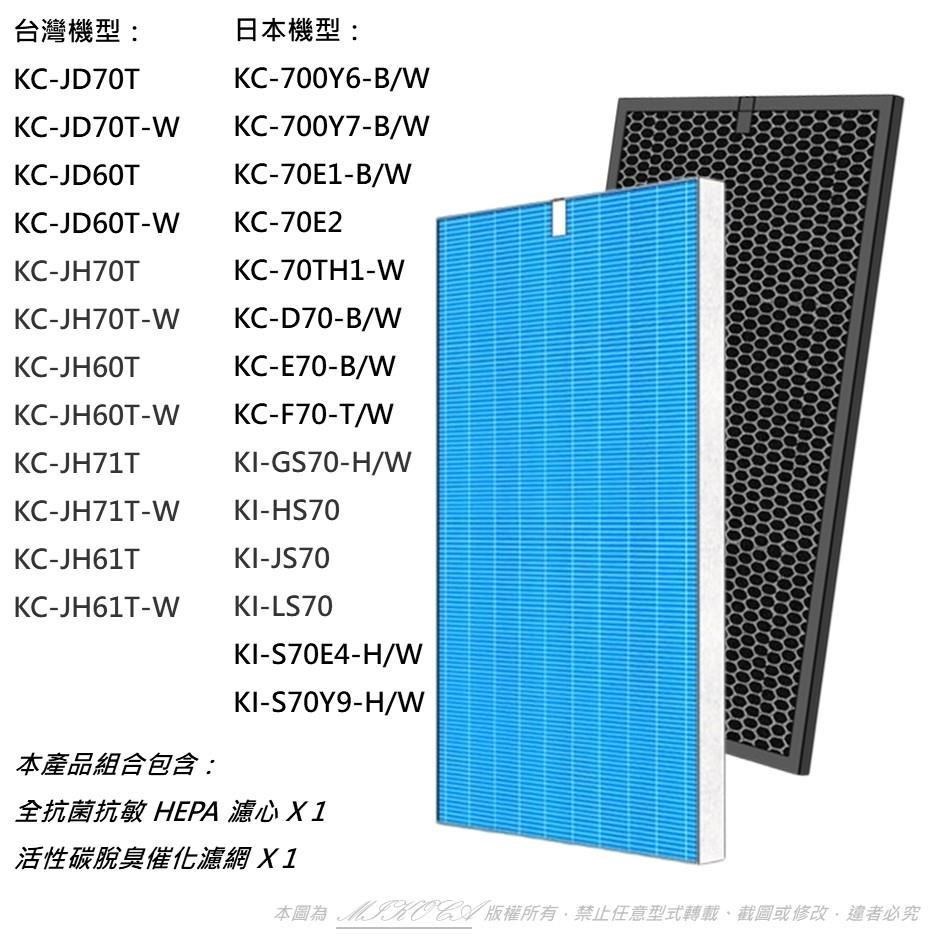【米歐 】抗敏 適用 SHARP 夏普 KC-JH60T KC-JH70T JH61 JH71 HEPA 濾網