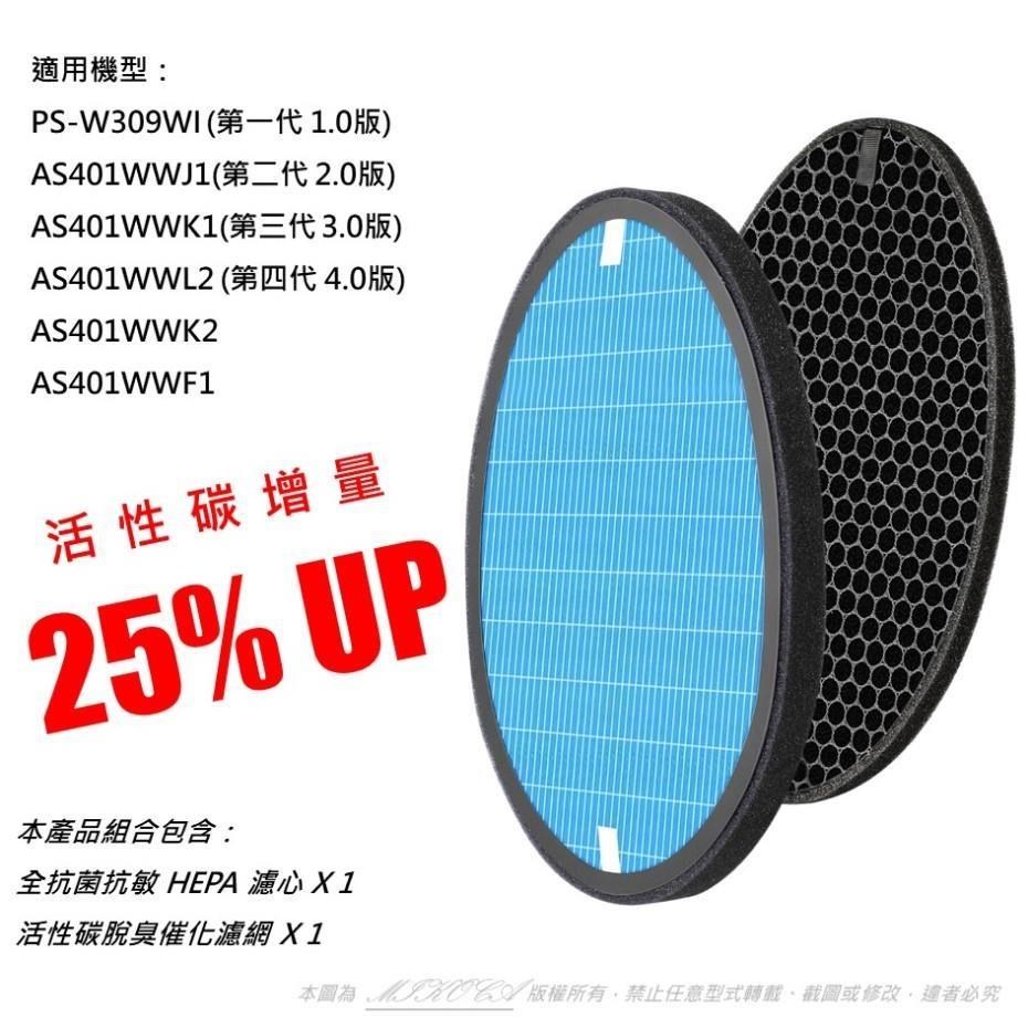 【米歐 】抗菌抗敏 適用LG 大白 PS-309WI / AS-401WW HEPA+活性碳 加量版