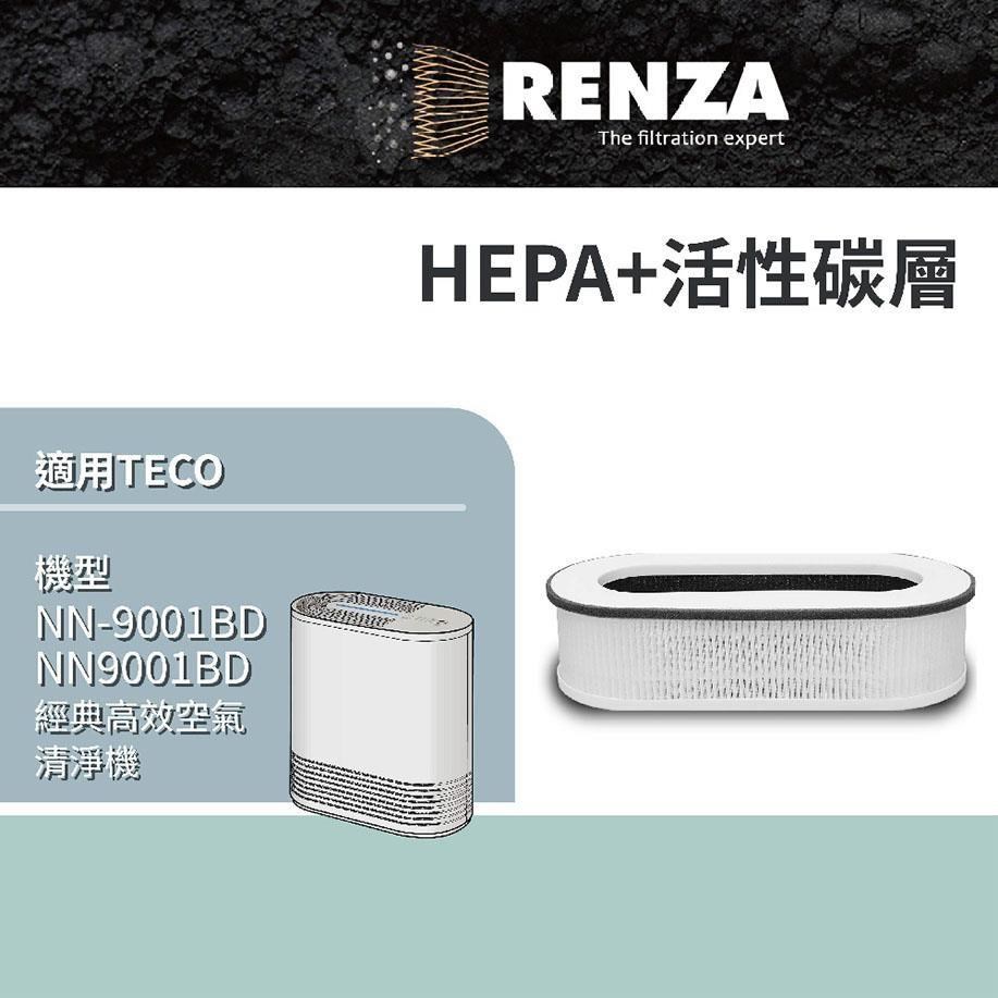 適用 TECO東元 NN-9001BD NN9001BD 可替換YZAN17 高效HEPA活性碳濾網