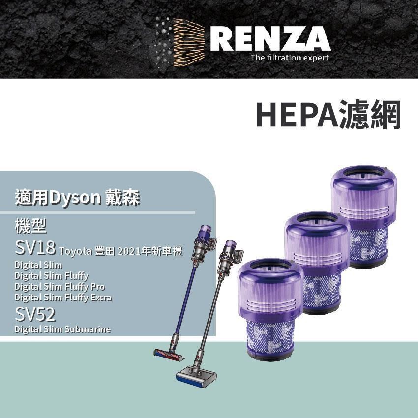 RENZA適用 Dyson 戴森 吸塵器 SV18 HEPA濾網 3入組 替代 970612-01 濾網