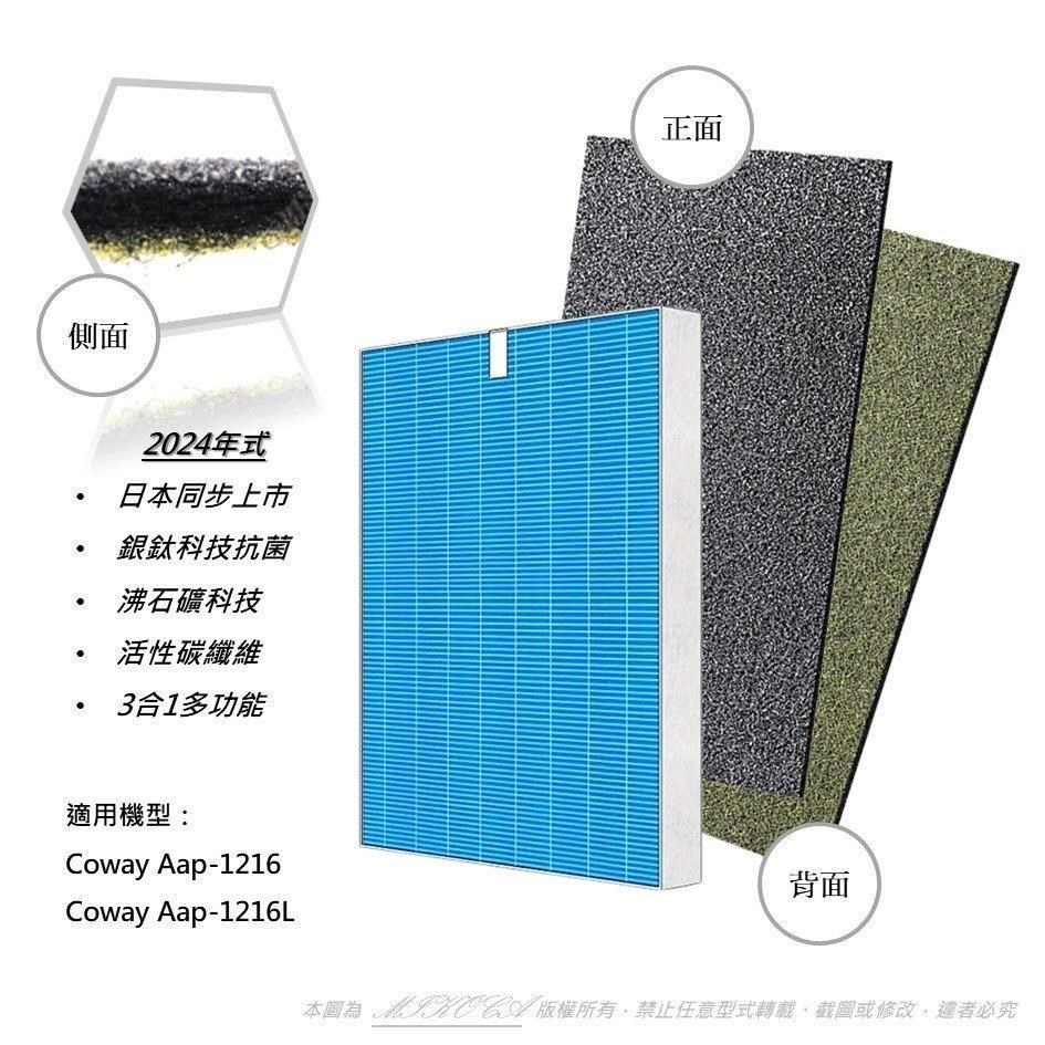【米歐】抗菌抗敏 適用 coway 格威 綠淨力立式 ap-1216 ap-1216l 濾芯 濾網