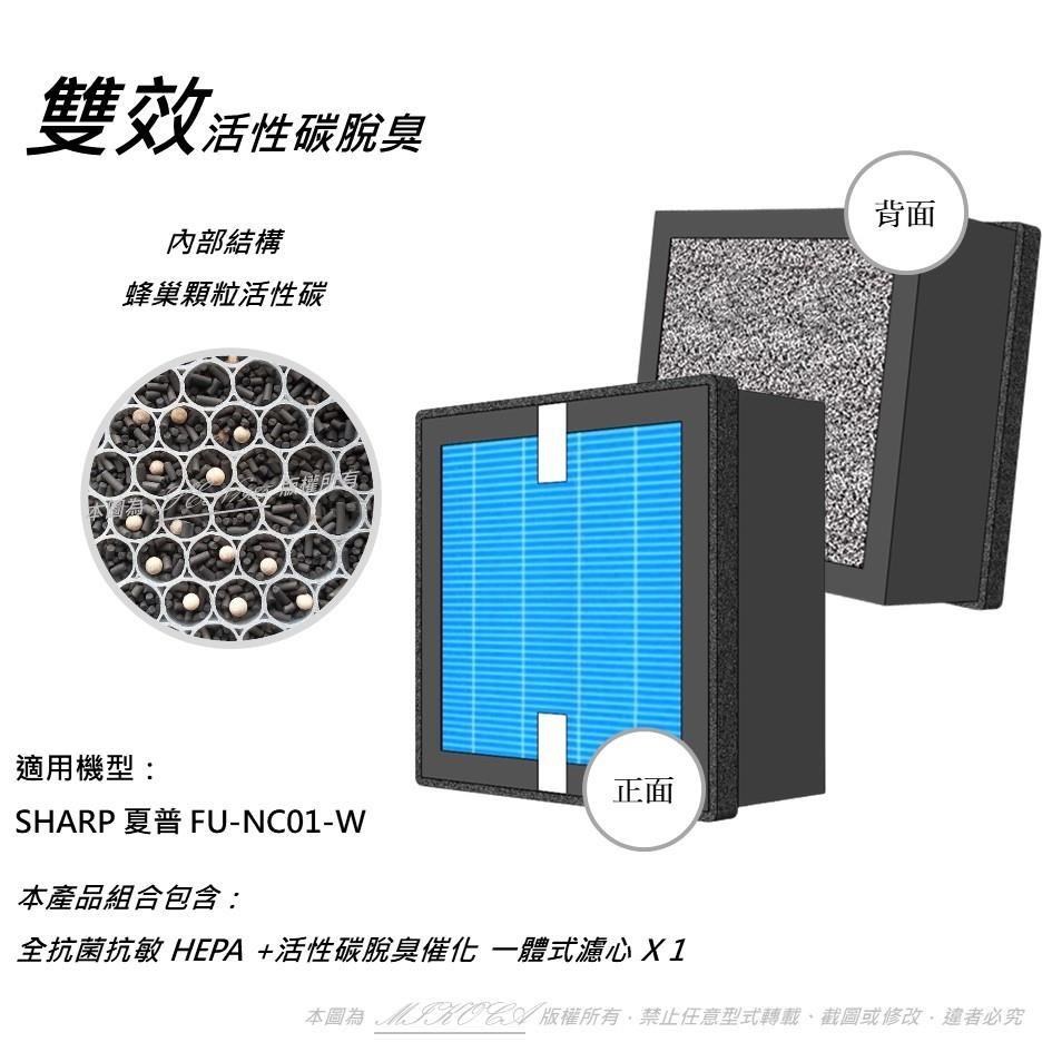 【米歐】抗菌抗敏 適用 SHARP 夏普 FU-NC01-W 空氣清淨機 HEPA 同FZ-N15SFE