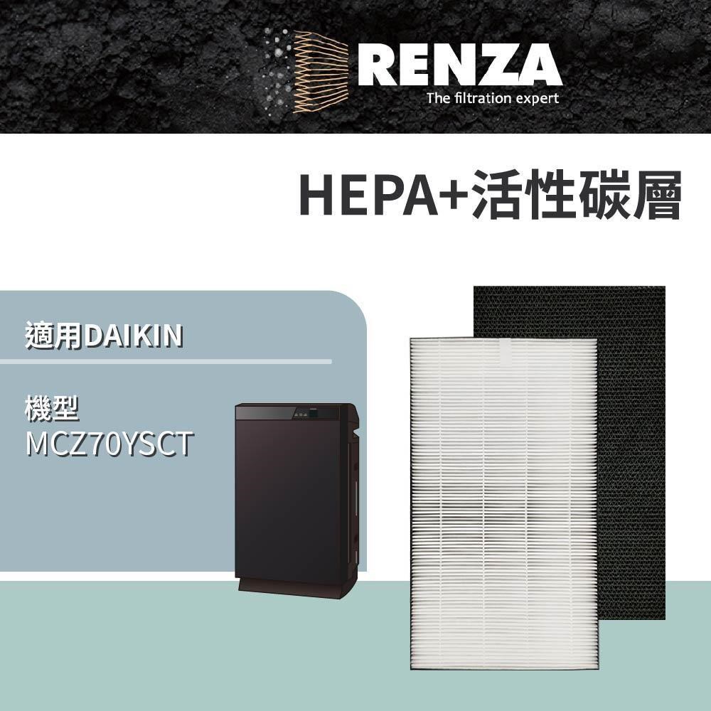 RENZA 大金 MCZ70YSCT 頂級閃流放電美肌保濕型 空氣清淨機 HEPA+活性碳 濾網