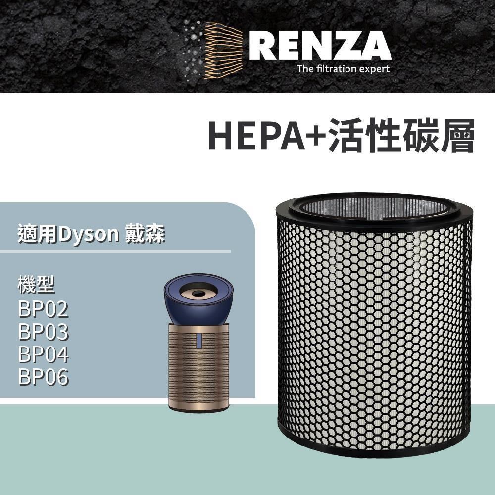 RENZA 適用 Dyson 戴森 BP03 BP04 BP06 強效極靜甲醛偵測空氣清淨機 HEPA+活性碳 濾網 濾芯