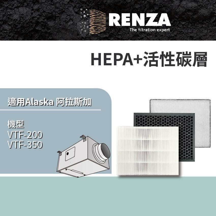 RENZA適用Alaska 阿拉斯加 VTF-200 VTF-350 VTF200 VTF350 淨化風機 HEPA+活性碳 濾網