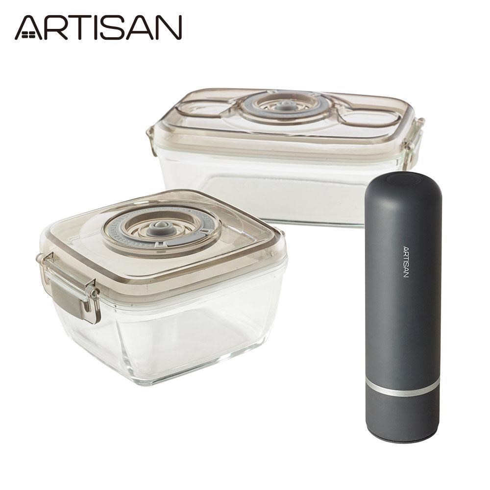 【ARTISAN】可攜無線真空機(含700+1100ml保鮮盒各1入) VCP01