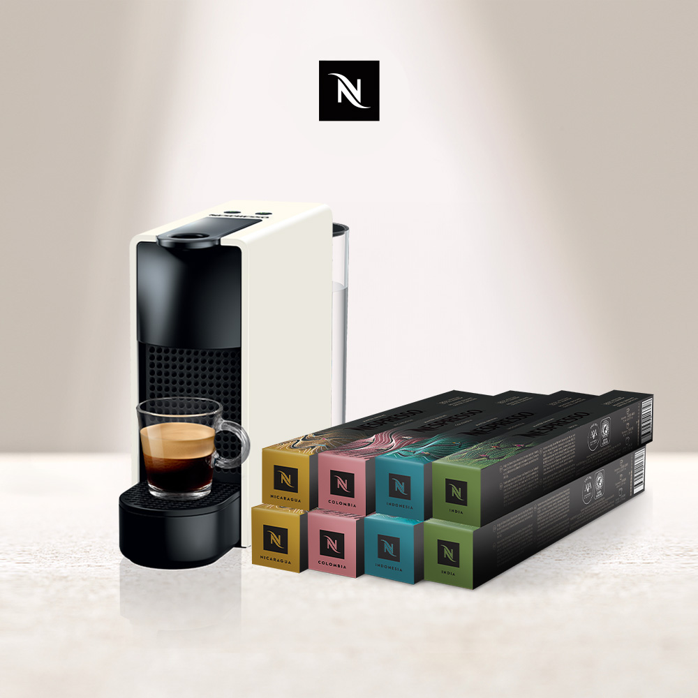 Nespresso 膠囊咖啡機 Essenza Mini & 單一產區臻選咖啡80顆組