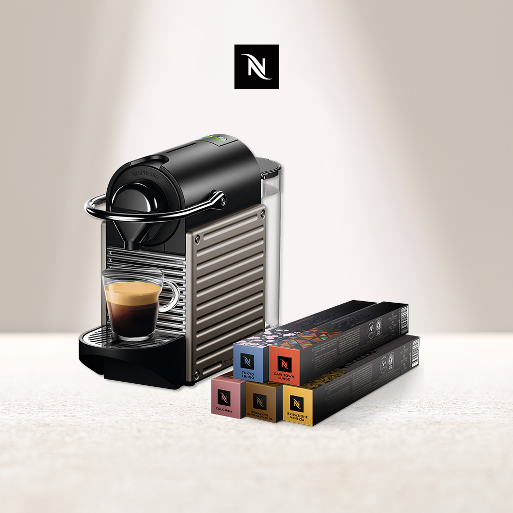 Nespresso 膠囊咖啡機 Pixie & 訂製咖啡時光50顆組