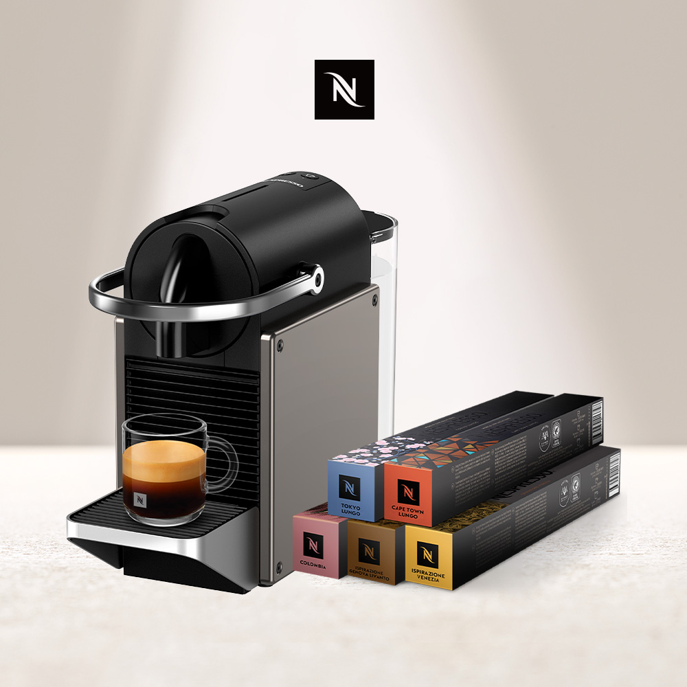 Nespresso 膠囊咖啡機 Pixie & 訂製咖啡時光50顆組